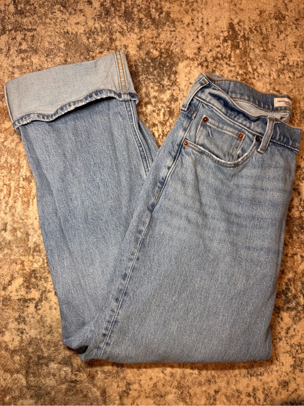 Abercrombie & Fitch Light Blue Baggy Low Rise Jeans